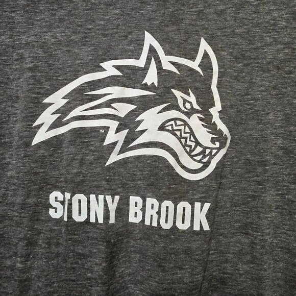 Women's Basic Grey Short Sleeve Tee w Stony Brook Logo Size Large - Picture 2 of 6